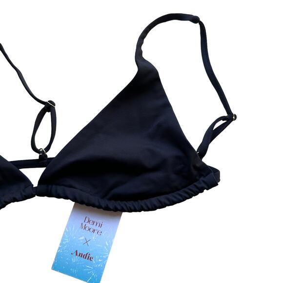 andie swim x demi moore the tropez bikini triangle top women black xlarge xl - Picture 5 of 7